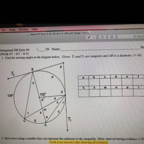 Find the missing angles in the diagram below