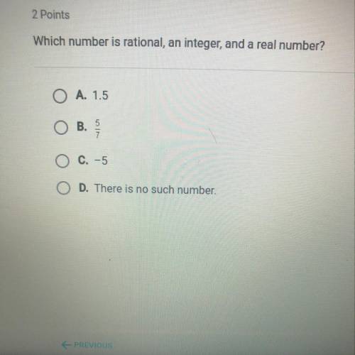 Which number is rational , an integer , and a real number ?