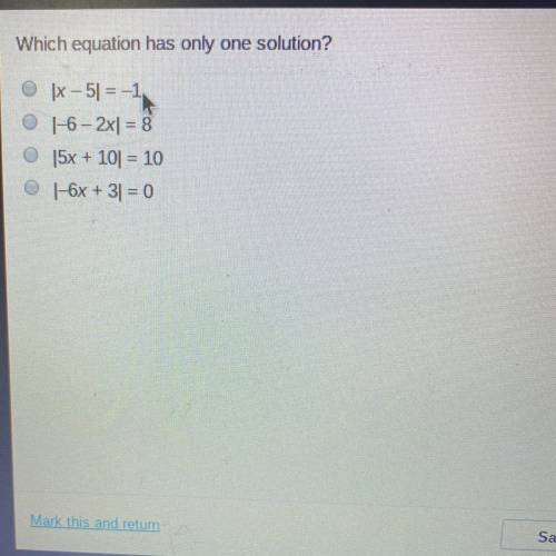 Which equation has only one solution?