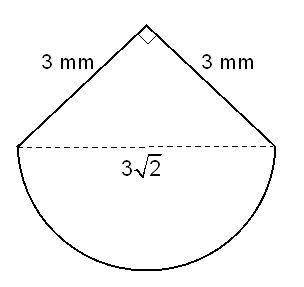 What is the area of this figure? Use 3.14 for pi.

A.4.5 mm2
B.9 mm2
C.11.56 mm2
D.18.61 mm2