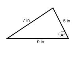 Calculate the value of angle A to one decimal place.
