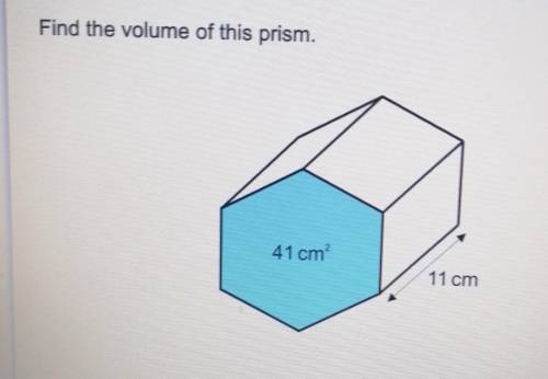 Find the volume of this prism.41 cm?11 cm