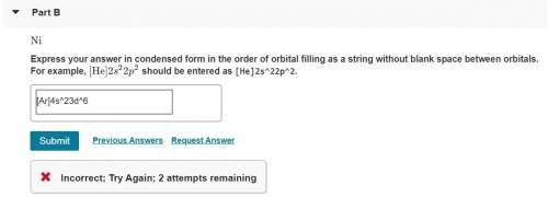 Ni

Express your answer in condensed form in the order of orbital filling as a string without blan