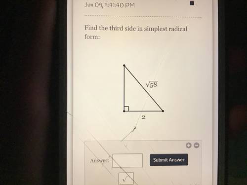 Find the third side in simplest radical form