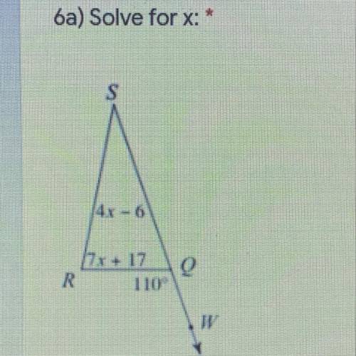 Solve for x
A)9
B)33
C)45
D)62