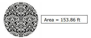 Calculate the radius of the circular rug. Use 3.14 for π.

Enter your answer in the box below.
___