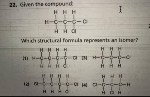 Which structural formula represents an isomer?