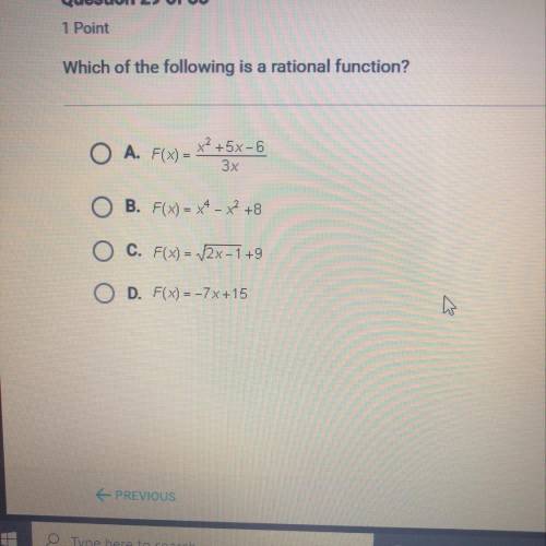 Which of the following is a rational function?