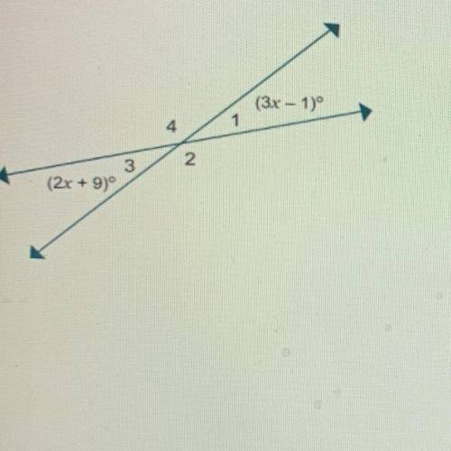 What are the numerical measures of each angle in the

diagram?
1and 3measure
degrees.
2and 4measur