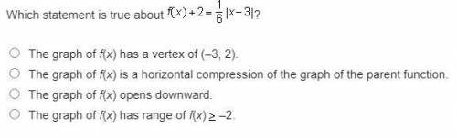Which statement is true about f(x)+2=1/6|x-3|