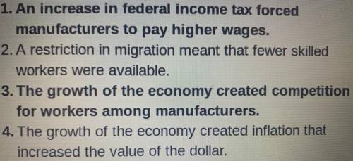 Which statement explains why the first five years of the ”Roaring Twenties” saw wages increase for
