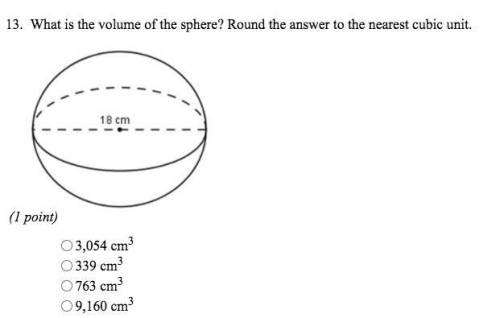 *13 points* HELP FIND THE AREA OF THE SPHERE