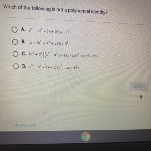 Which of the following is not a polynomial identity?