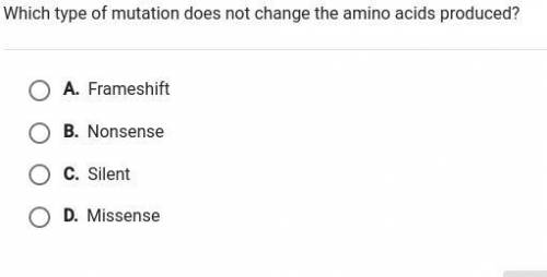 What type of mutation does not change the amino acids produced?
