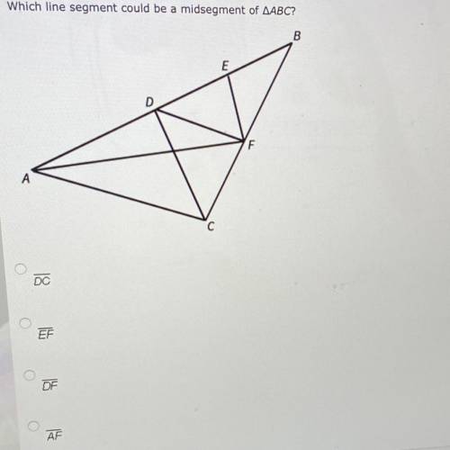 Which line segment could be mid segment of abc? 21 points