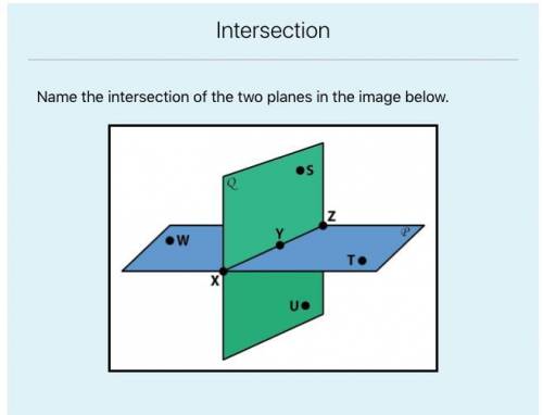 Name the intersection of the two planes in the image.
