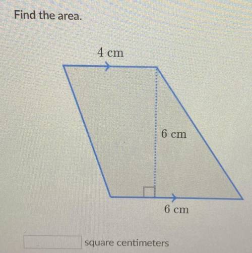 Find the area 4cm 6 cm 6 cm