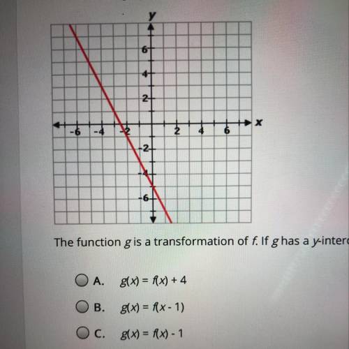 17

 Select the correct answer
Consider the graph of function below.
y
6
6
The function g is a tra