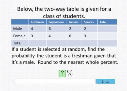 What would the probability be that the student is a freshman given that he is a male? Seriously ver