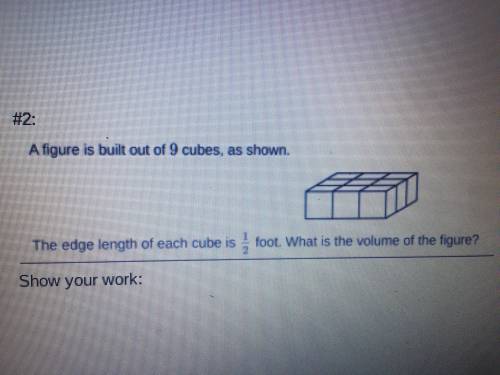 A figure is built out of 9 cubes as shown the edge length of each cube is 1/2 foot. What is the vol