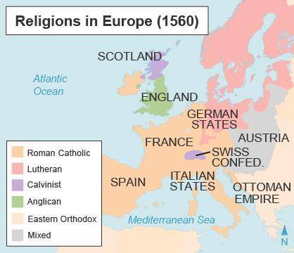 Based on the map, what conclusion can be drawn about the Reformation? New churches were founded and