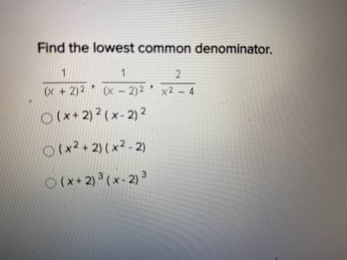 Find the lowest common denominator