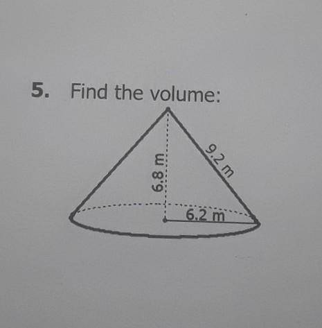 5. Find the volume:6.8 m9.2 m6.2 m