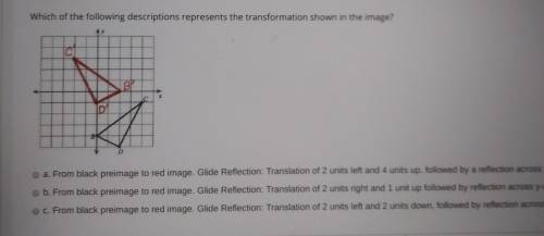 Which of the following descriptions represent the transformation shown in the image? Part 1b