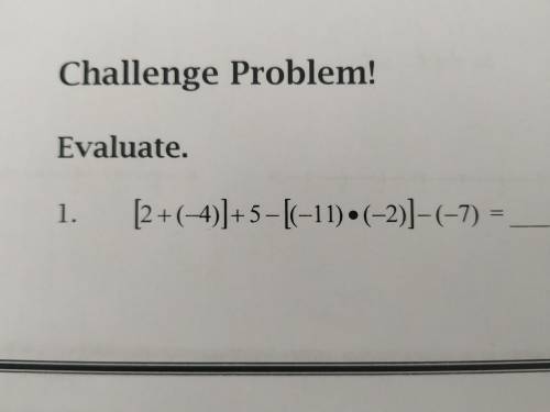 Evaluate. Math problem 7th grade.