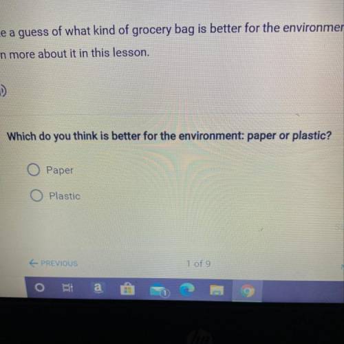 Which do you think is better for the environment: paper or plastic