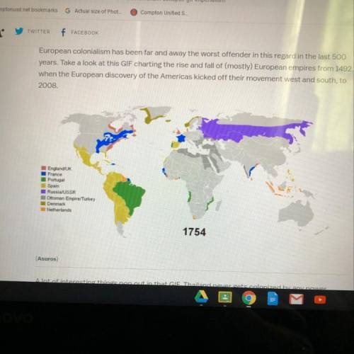 What does the interactive map help you understand
about European colonization?