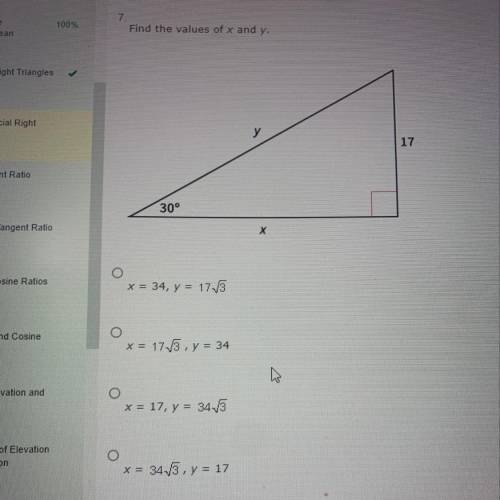 Help! Find the values of x and y