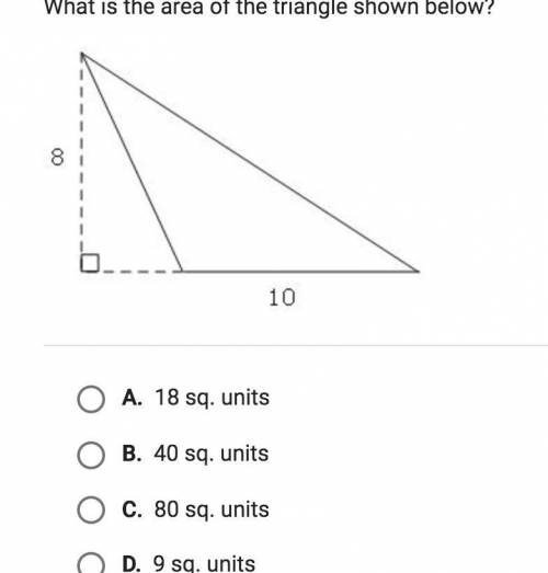 What is the area of the triangle shown below?