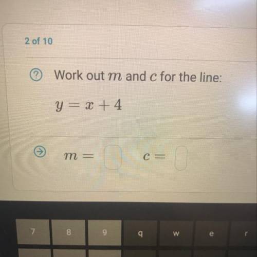 Workout m and c for the line