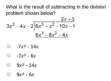 What is the result of subtracting in the division problem shown below?