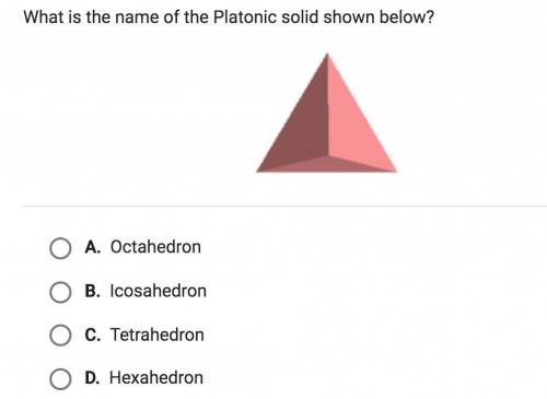 What is the name of the Platonic solid shown below?