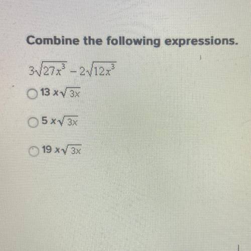 Combine the following expressions.