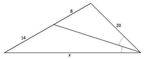 Solve for X. A. 28 5/7 B. 11 3/7 C. 25 D. 35