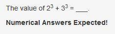 +8 points The value of 2(3) + 3(3) = ___. Numerical Answers Expected!
