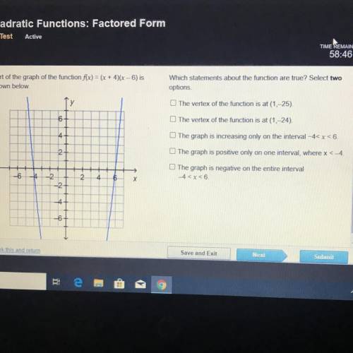 Which statement about the function are true? Select two options