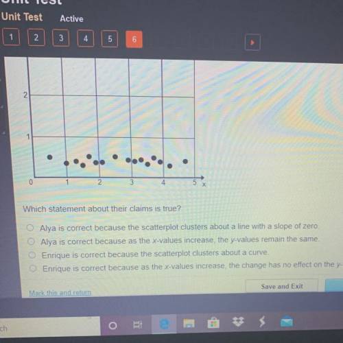 4

01:43:27
Alya claims that the scatterplot shows a linear correlation, Enrique claims that the s