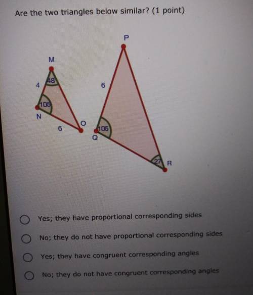 Are the two triangles below similar