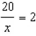 A.
x = 40
c.
x = 20
b.
x = 10
d.
x = 15
