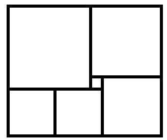 The rectangle in the figure is composed of six squares. Find the side length of the largest square
