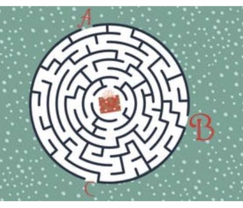 Can you make your way through this Christmas maze to get to the gift?