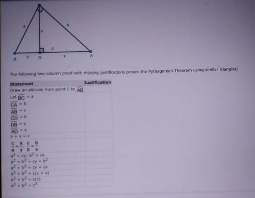 Please assist me with this problem

Given: Triangle ABC is a right triangleProve: a^2 + b^2 = c^2W
