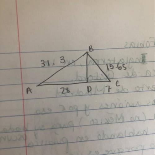 Help me with trig Pls !!
using given triangle, calculate length of the altitude