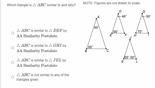Which triangle is △ABC similar to and why?