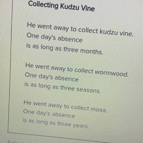 Select a logical argument about this poem
