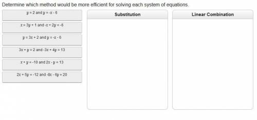 Determine Which Method Would Be More Efficient For Solving Each System Of Equations.